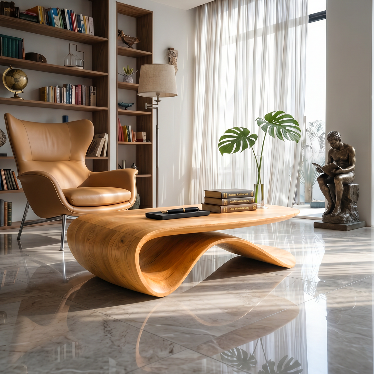 Farmhouse Solid Wood Coffee Table with Low Streamlined Profile - Image 5
