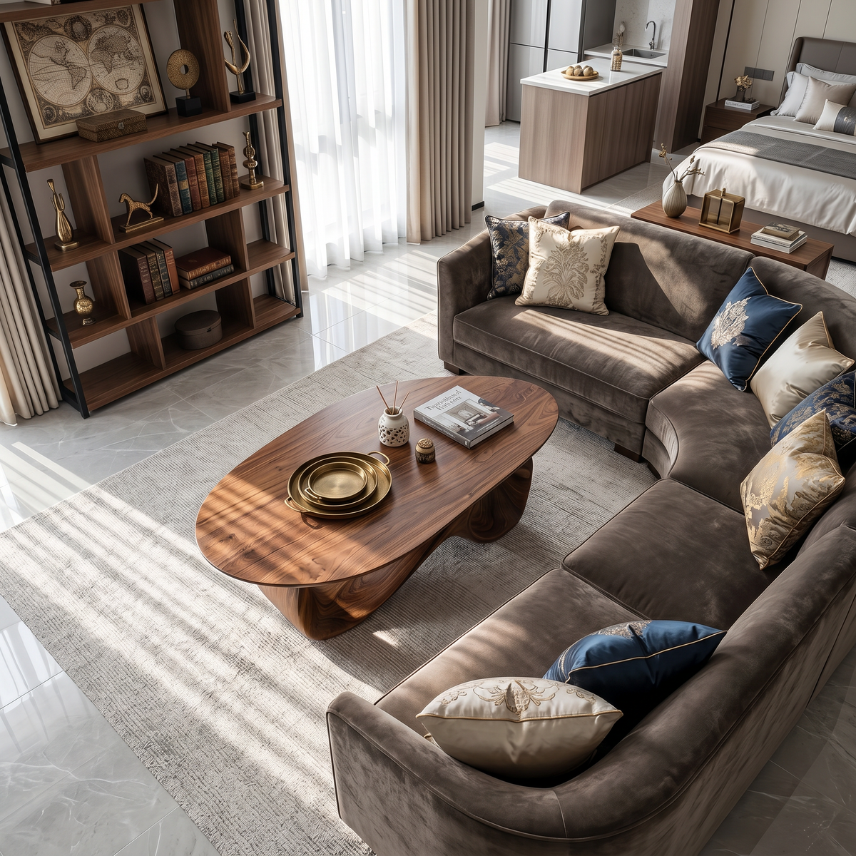 Rustic Solid Wood Coffee Table with Low-Set Simple Design - Image 2
