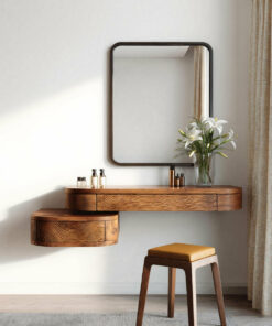Floating Wall Mounted Vanity Table with Drawers for Bedroom