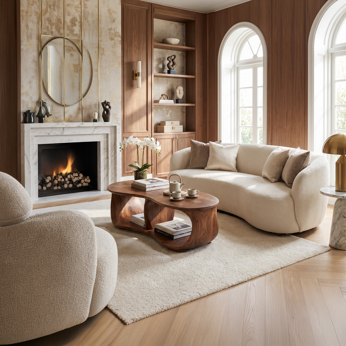 Low Profile Handcrafted Solid Wood Coffee Table, Classic Lines - Image 3