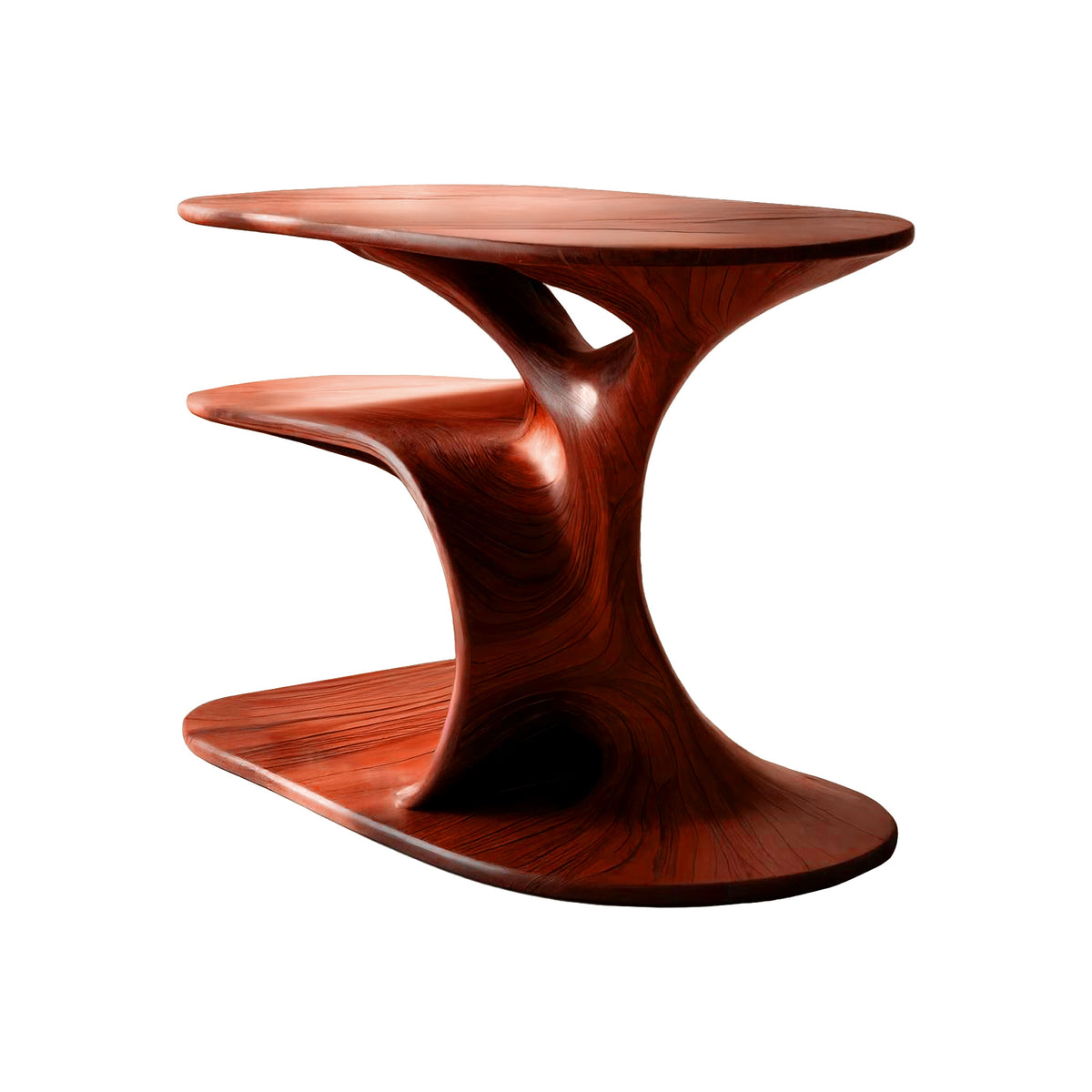 Fluid Form Solid Wood Record Player Stand with Vinyl Storage - Image 8