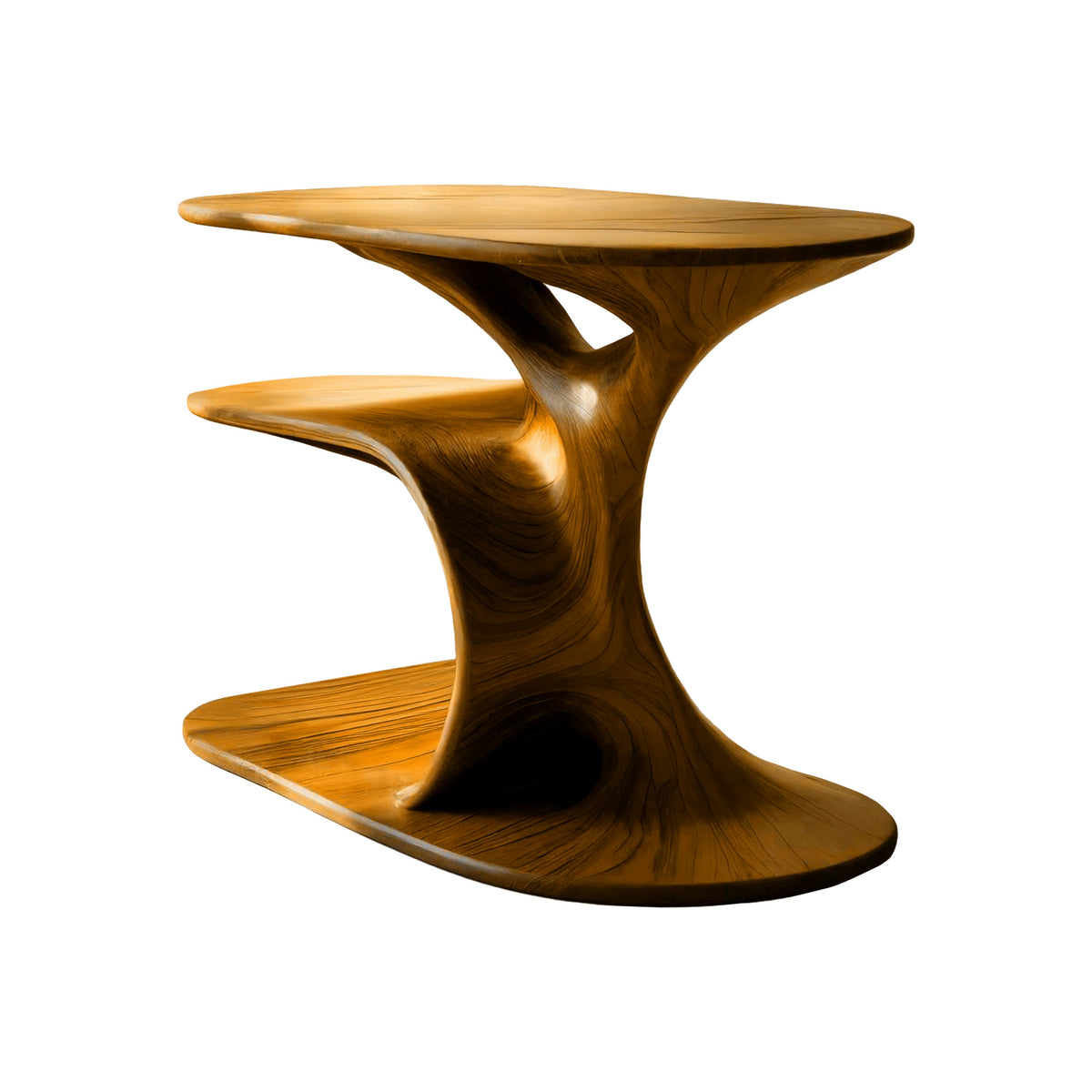 Fluid Form Solid Wood Record Player Stand with Vinyl Storage - Image 7