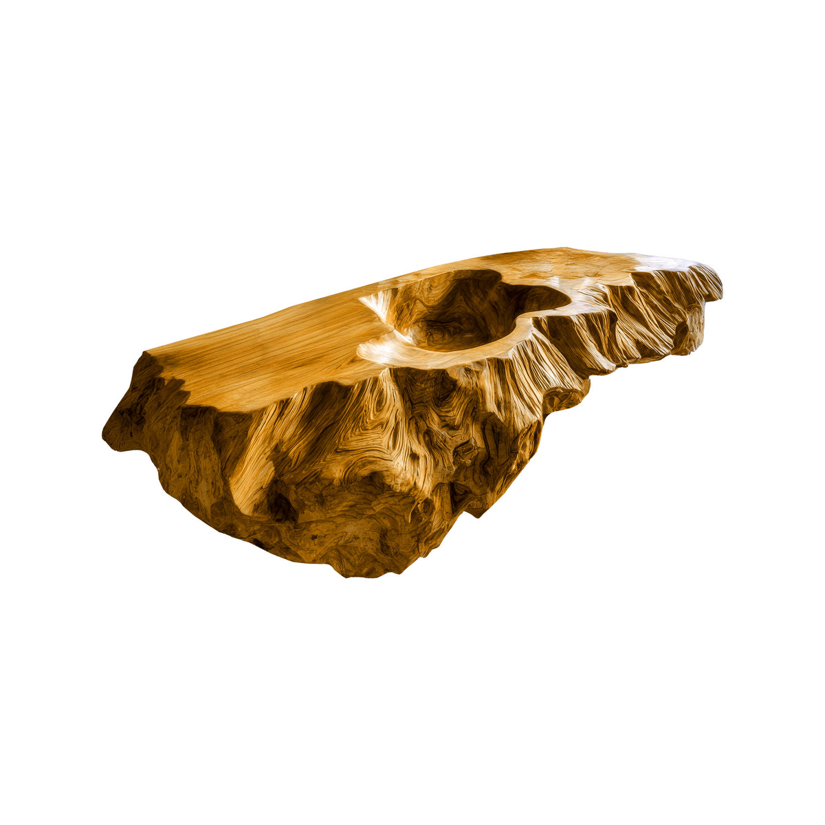 Carved Solid Hardwood Floating Bathroom Vanity with Integrated Sink - Image 4