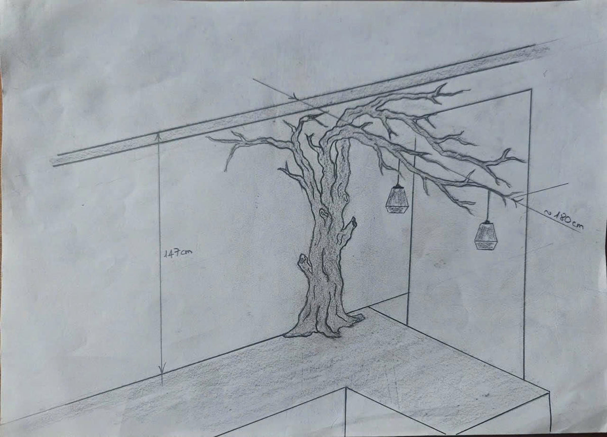 Artistic Solid Wood Tree Bookshelf with Floating Branch Shelves - Image 5