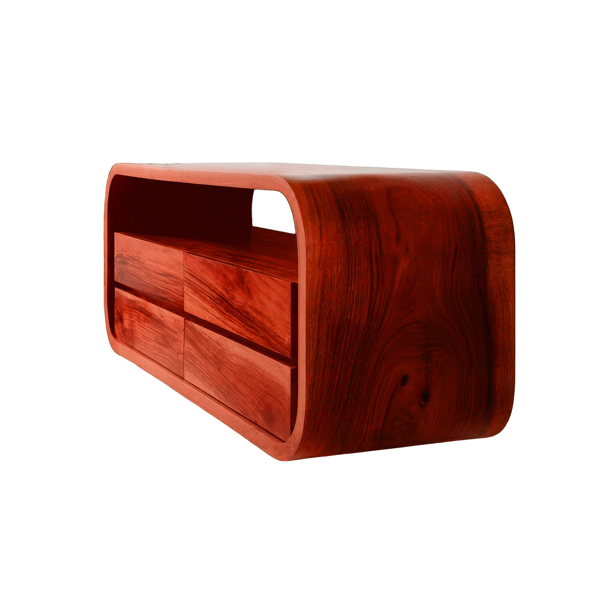 Sculpted Solid Wood Floating Bathroom Vanity with Rounded Edges - Image 8