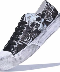 Gothic Skull Canvas Sneakers KI90