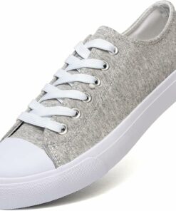 Jersey Grey Low Top Canvas Sneakers KI87
