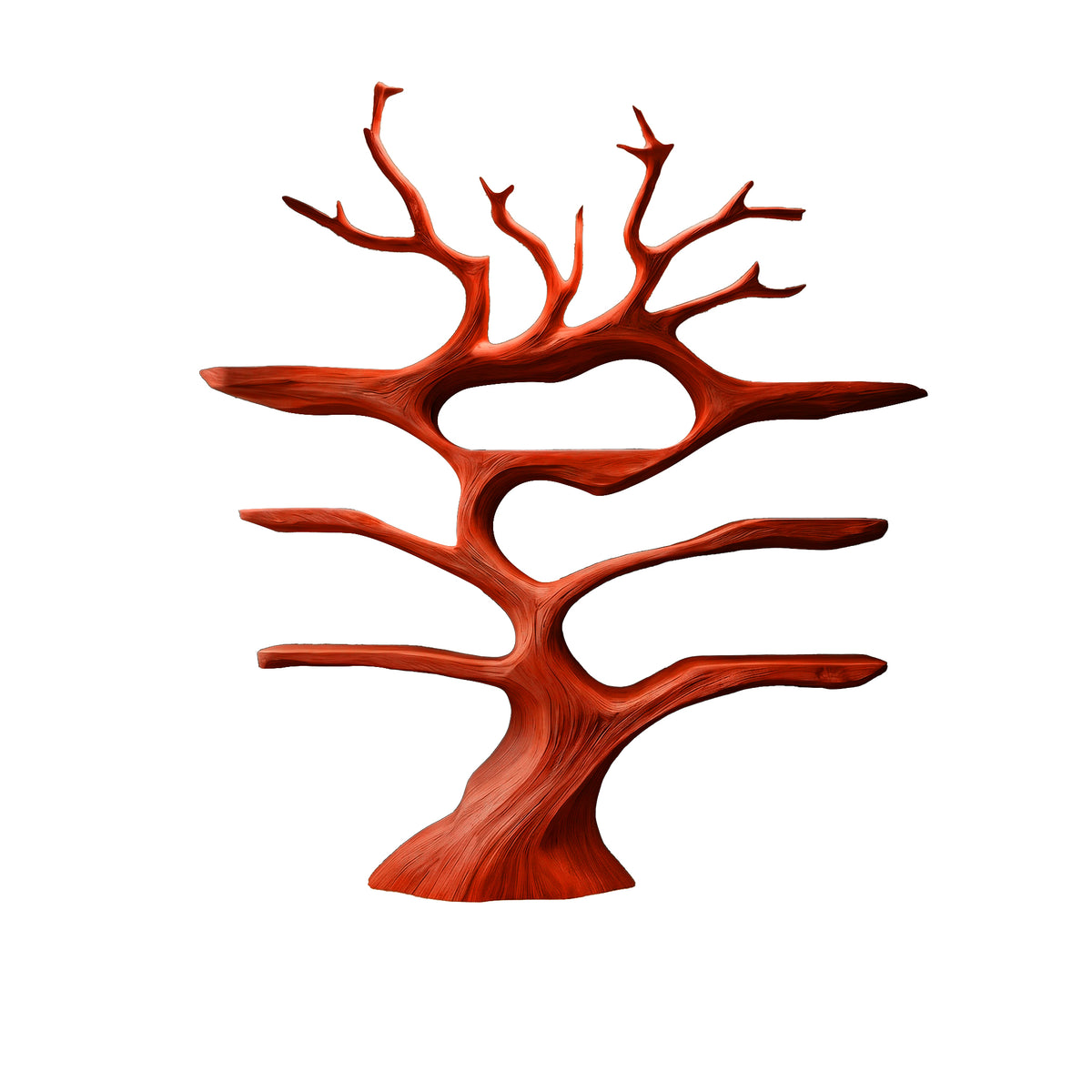 Illuminated Solid Hardwood Tree Wine Rack with LED Backlight - Image 7