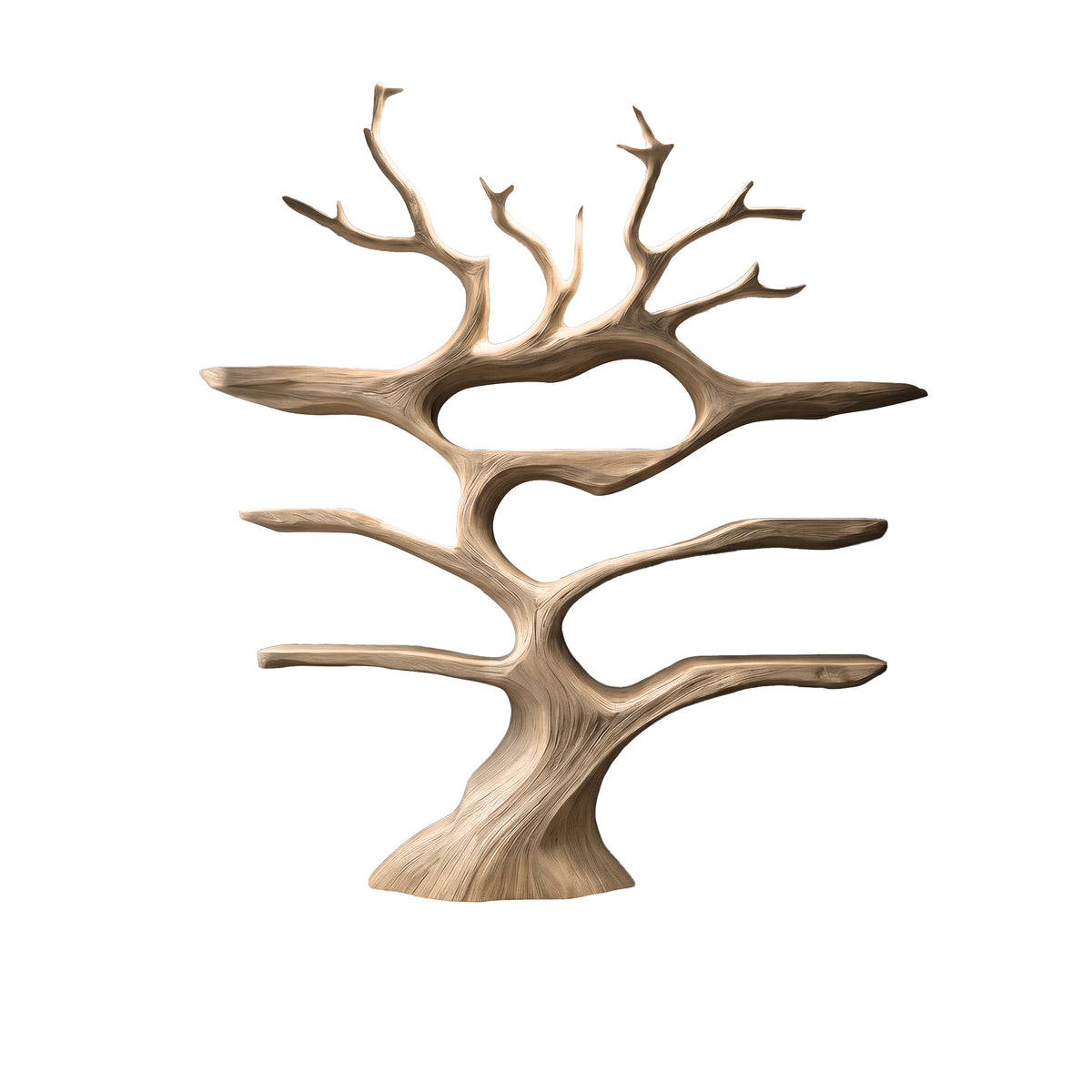 Illuminated Solid Hardwood Tree Wine Rack with LED Backlight - Image 5