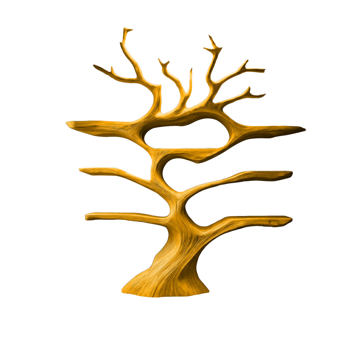 Illuminated Solid Hardwood Tree Wine Rack with LED Backlight - Image 6