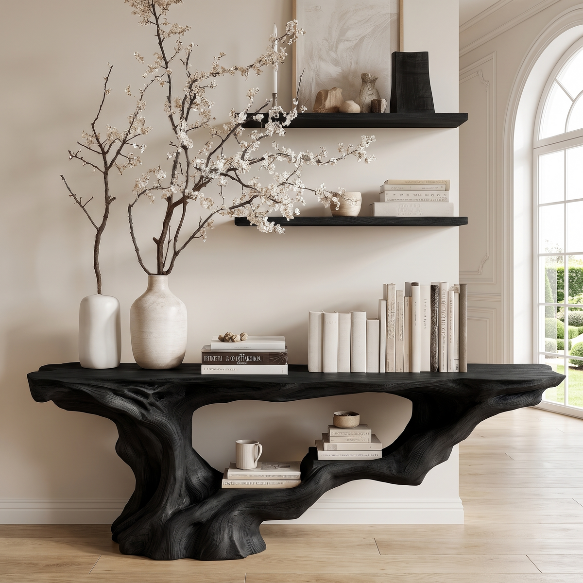 Solid Wood Console Table with Root-Inspired Sculpted Open Base - Image 7