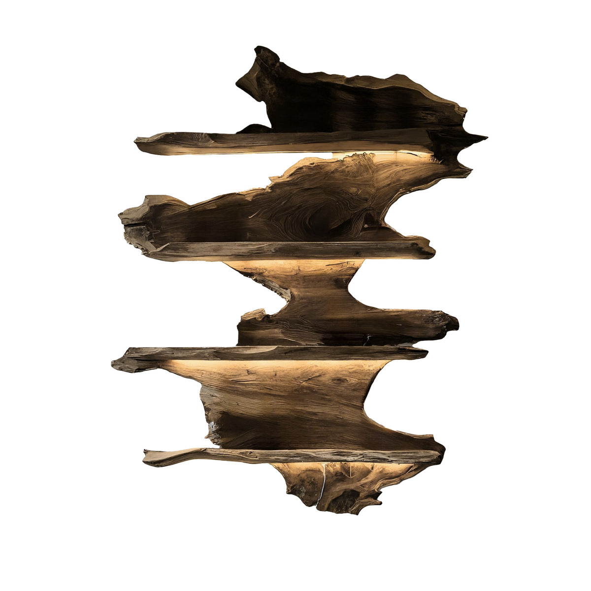Live Edge Floating Wine Rack with Stacked Solid Slab Tiers - Image 6