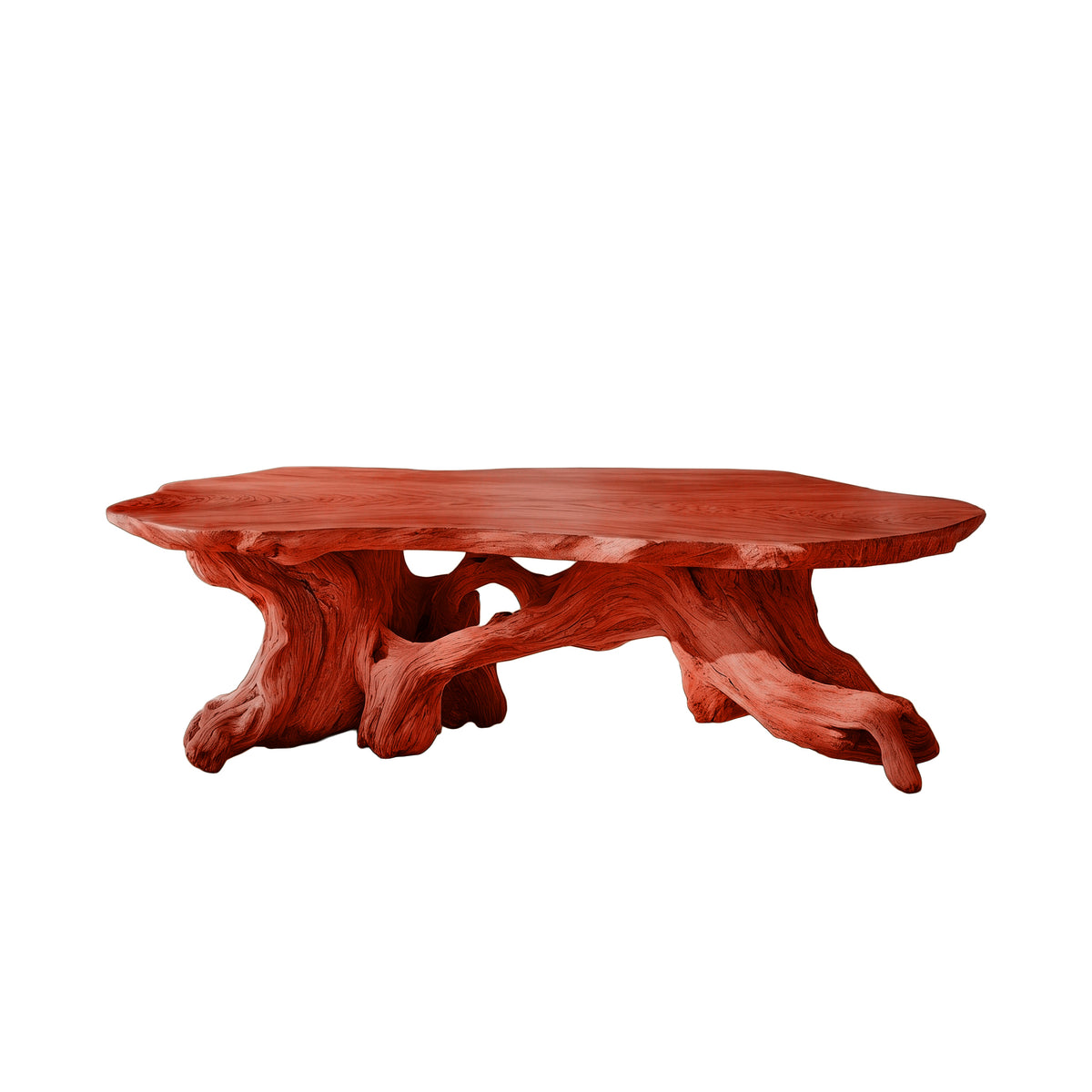 Live Edge Solid Wood Coffee Table with Root-Inspired Base - Image 8