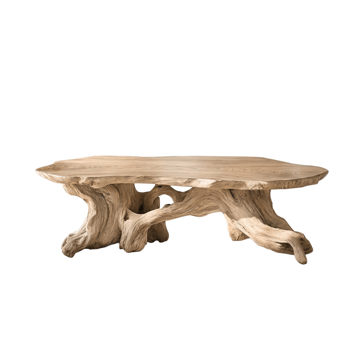 Live Edge Solid Wood Coffee Table with Root-Inspired Base - Image 6