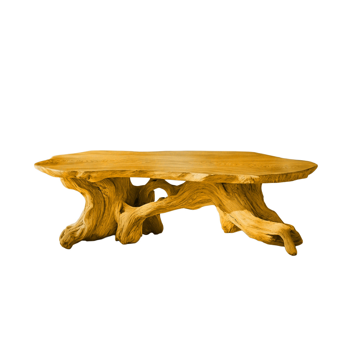 Live Edge Solid Wood Coffee Table with Root-Inspired Base - Image 7