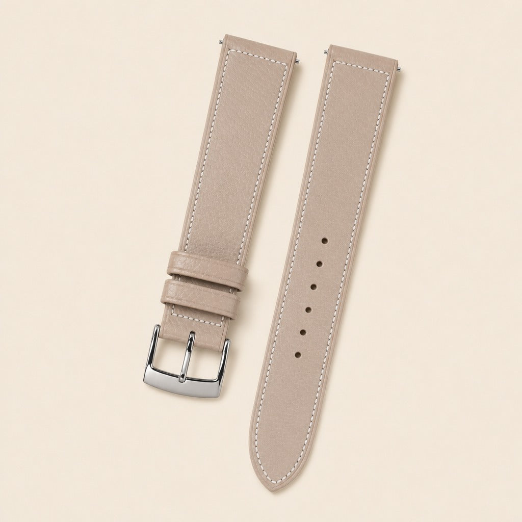 Peccary Leather Watch Strap in Beige · Handmade in Saigon