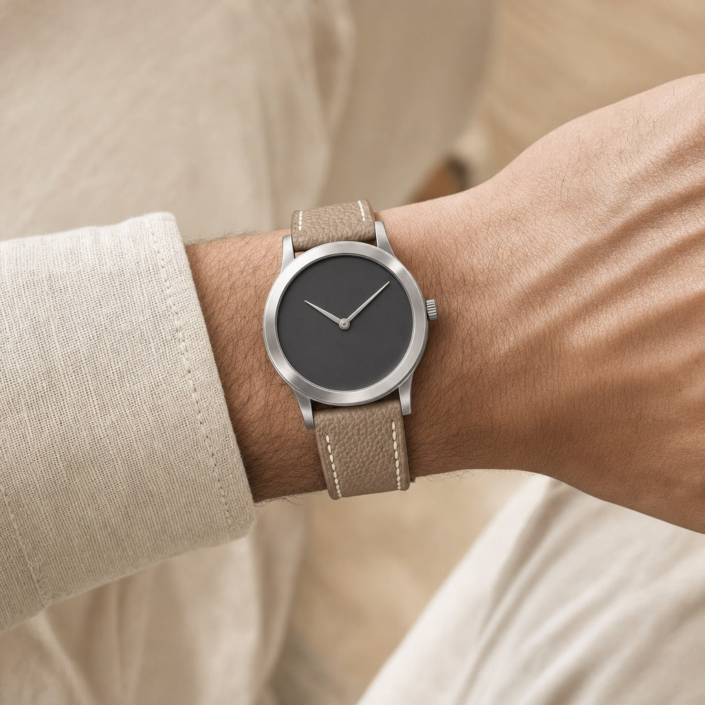 Togo Leather Watch Strap in Beige · Handmade in Saigon - Image 2