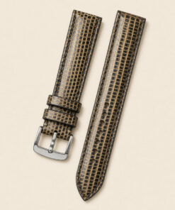 Lizard Leather Watch Strap in Black Gold · Handmade in Saigon