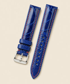 Ostrich Leather Watch Strap in Blue · Handmade in Saigon