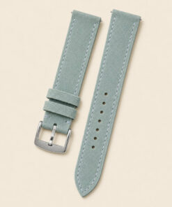 Suede Leather Watch Strap in Dusty Blue · Handmade in Saigon