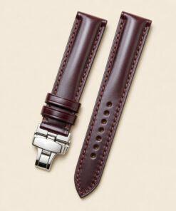 Shell Cordovan Leather Watch Strap in Bordeaux · Handmade in Saigon
