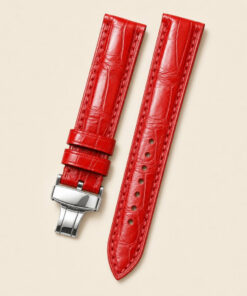 Alligator Leather Watch Strap in Bright Red · Handmade in Saigon