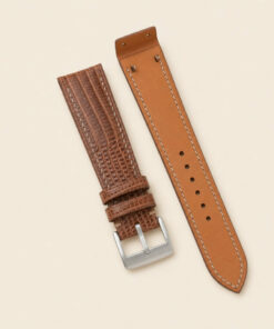 Lizard Leather Watch Strap in Brown · Fixed Bars · Handmade in Saigon