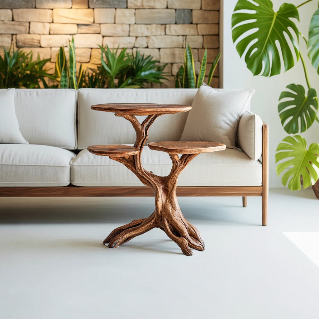 Farmhouse Solid Wood End Table with Wax and Oil Finish - Image 5