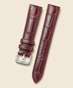 Alligator Leather Watch Strap in Burgundy · Handmade in Saigon