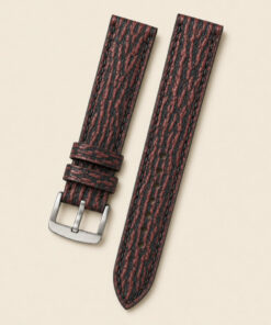 Shark Leather Watch Strap in Burgundy Black · Handmade in Saigon