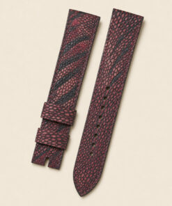 Ostrich Leg Leather Watch Strap in Burgundy · Handmade in Saigon