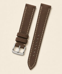 Suede Leather Watch Strap in Chocolate · Handmade in Saigon