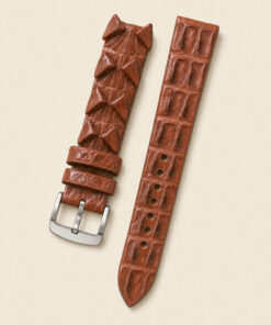 Alligator Leather Watch Strap in Cognac Brown · Handmade in Saigon