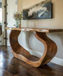 Solid Wood Entryway Console Table with Clean Modern Lines