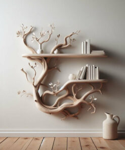 Driftwood Tree Branch Floating Wall Shelf for Books and Plants
