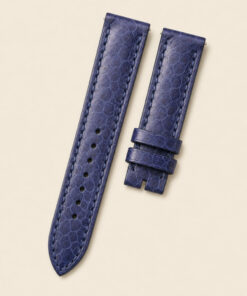 Sea Snake Leather Watch Strap in Dark Blue · Handmade in Saigon