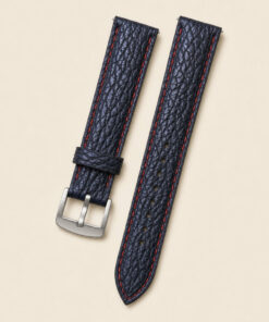 Shark Leather Watch Strap in Dark Navy & Red · Handmade in Saigon