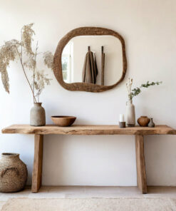 Solid Wood Entryway Console Table with Clean Lines