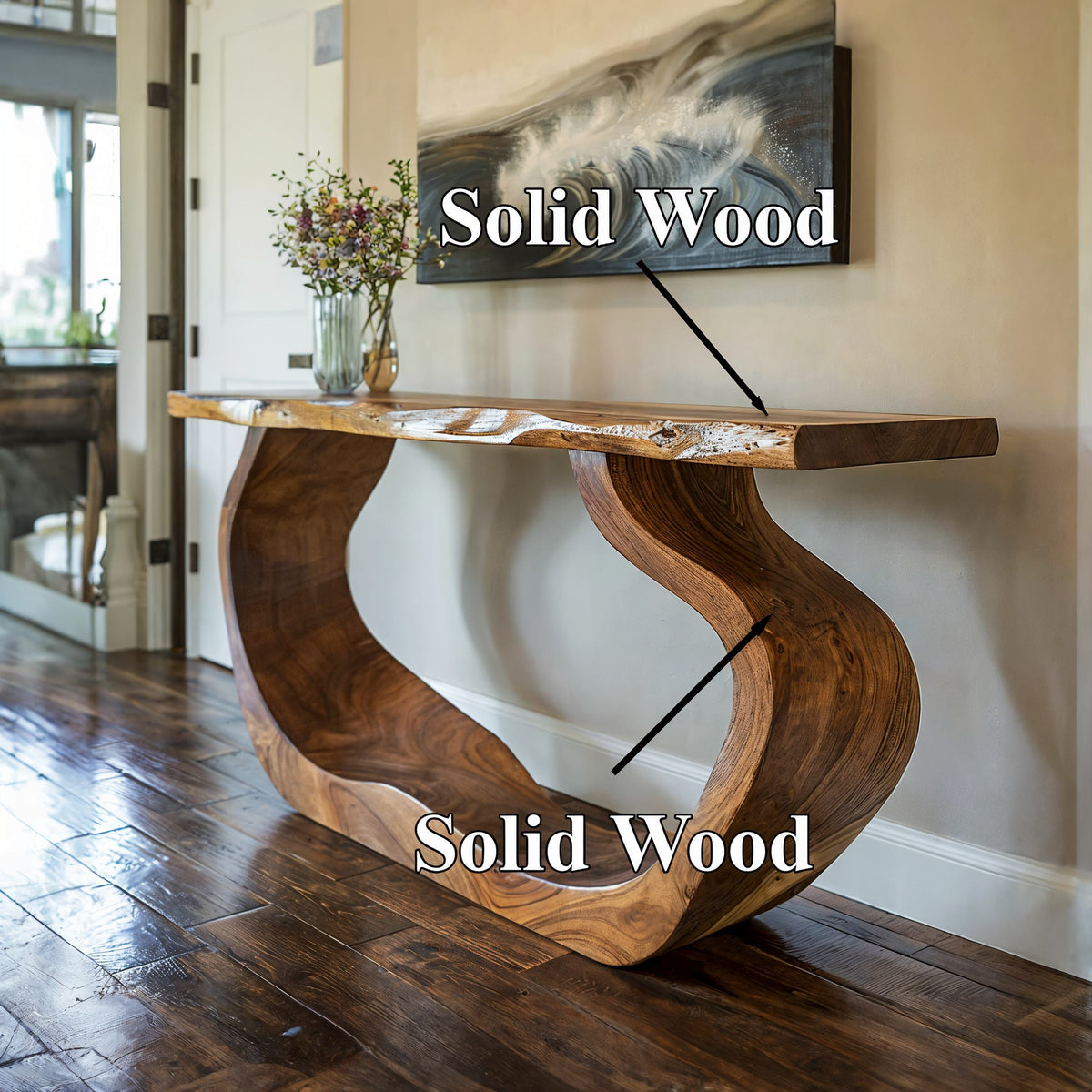 Solid Wood Entryway Console Table with Clean Modern Lines - Image 6