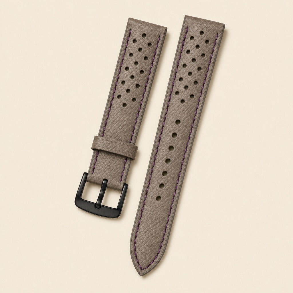 Racing Epsom Leather Watch Strap in Etoupe · Rally · Handmade in Saigon