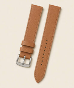 Saffiano Leather Watch Strap in Golden Brown · Handmade in Saigon