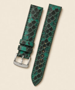 Python Leather Watch Strap in Green · Handmade in Saigon