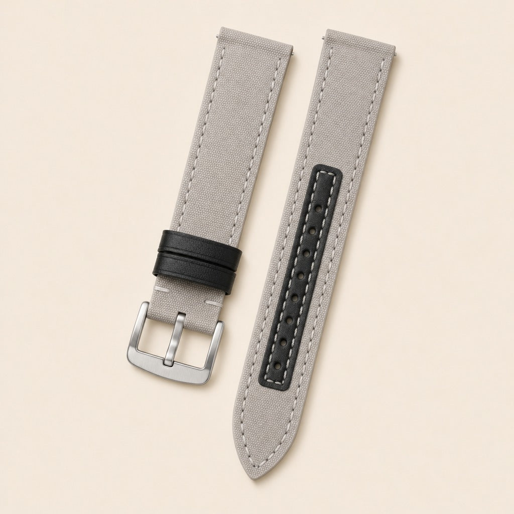 Canvas Watch Strap in Grey · Handmade in Saigon