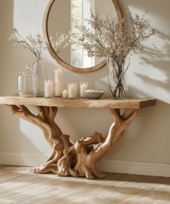 Farmhouse Solid Wood Console Table for Entryway or Hallway