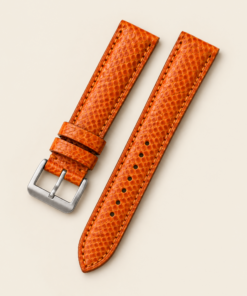 Sea Snake Leather Watch Strap in Orange · Handmade in Saigon