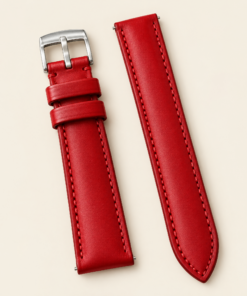 Swift Leather Watch Strap in Scarlet Red · Padded · Handmade in Saigon