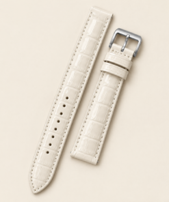 Alligator Leather Watch Strap in Ivory White · Handmade in Saigon