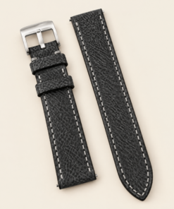 Shark Leather Watch Strap in Silver Black · Handmade in Saigon