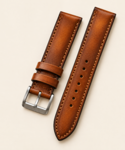 Hand-Dyed Patina Leather Watch Strap in Vintage Cognac Brown · Veg-Tanned · Handmade in Saigon