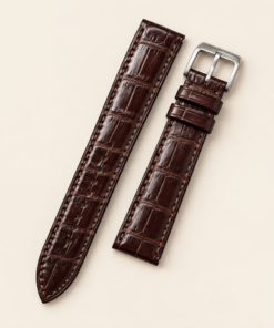 Alligator Leather Watch Strap in Mahogany Brown · Handmade in Saigon